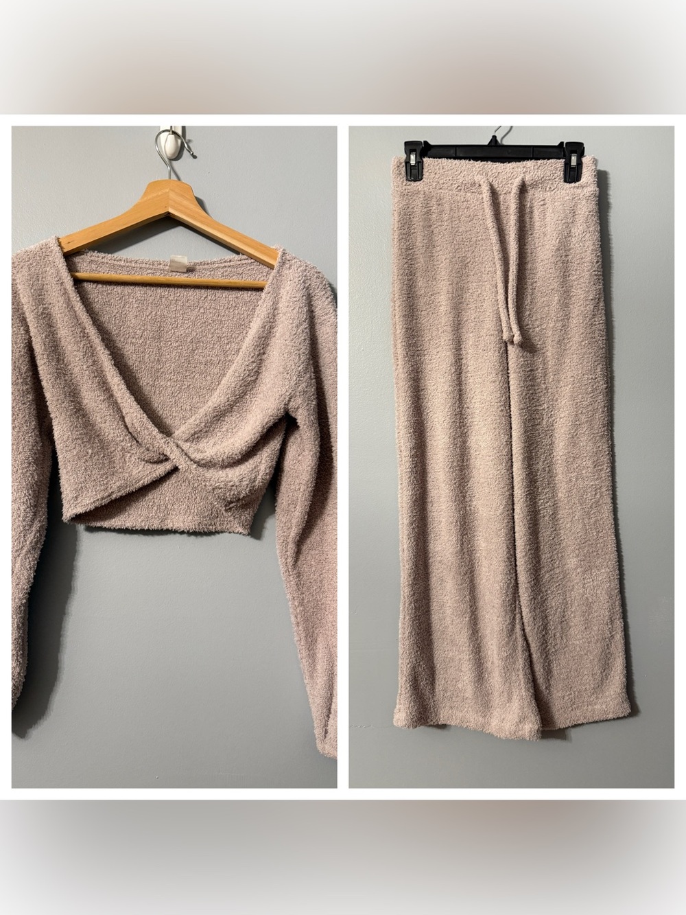 Gilly Hicks Cozy Knit Twist-Front Crop Top and Pants